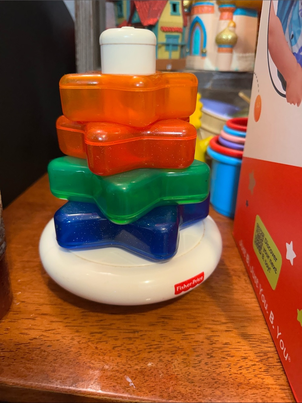 Fisher-Price Sparkle Star Stacker - Red Orange Green Blue